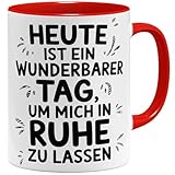 OM3® Kaffee-Tasse mit Spruch - heute ist ein wunderbarer Tag, um mich in...
