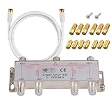 6-Fach TV Radio F-Stecker Adapter Kabel Antennen Verteiler SAT Splitter...