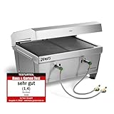 BURNHARD Klappgrill Jones 2-Brenner mit Deckel, 6,4 kW Edelstahl Gasgrill...