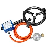 Eversmoke Gasbrenner Maxi 5000 Watt Inlusive Druckminderer mit Schlauch |...