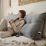 Björn&Schiller Rückenkissen grau, 200 cm - Lesekissen für Bett und Sofa,...