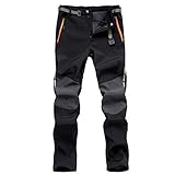 7VSTOHS Herren Softshell Fleece Winter Wanderhose Wasserdicht Winddicht...