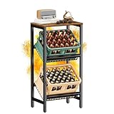 HFHOME Getränkekistenregal für 2 Kisten mit verstellbarem Ablage,...