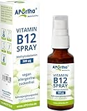 APOrtha® Vitamin B12 veganes Spray, 500 µg Methylcobalamin, 25 ml,...