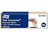 Tork Xpressnap® Spenderserviette Natur N4, Advanced, 1/4-Falz, 1-lagig, 21...