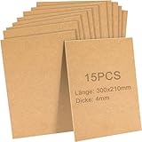 JMIATRY 15 Stück A4 Mdf Platten 300 x 210 x 4 mm, Holzplatten zum Basteln,...