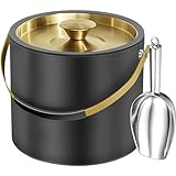 3.2L Moderner isolierter Eiskübel mit Silikondeckel, Schaufel, Sieb,...