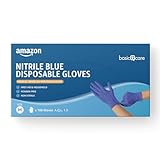 Amazon Basic Care Blaue Nitril Einmal-Handschuhe, Puder frei, Größe M,...