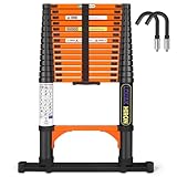 Teleskopleiter 4,4 m ausziehbare Klappleiter Leiter rutschfest...