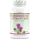 Mariendistel Extrakt 180 Kapseln mit je 500 mg - 80% Silymarin Anteil - 6...