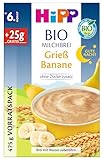 HiPP Bio Milchbrei Gute-Nacht Grieß Banane (4 x 475g), ab 6. Monat, ohne...