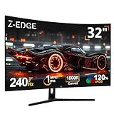 Z-Edge 32 Zoll Curved Gaming Monitor 240Hz 1ms MPRT Full HD LED Monitor,...