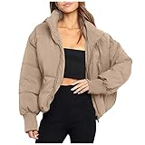 puffer jacke damen lang leicht wandern beige schwarz winter, Hybrid Jacke...