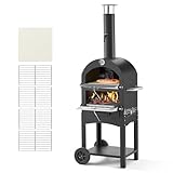 VEVOR Pizzaofen 12 Zoll Pelletöfen, 2-lagiger Pizzaofen mit Holzfeuerung,...
