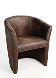 Design Cocktailsessel Antik Braun Sessel Clubsessel Loungesessel Club...