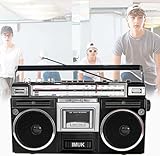 Retro Boombox CD Tape Player mit FM Radio, Bluetooth Lautsprecher, USB -...