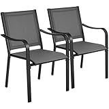 Yaheetech 2er-Set Gartenstühle Stapelbar Esszimmerstuhl Gartenstuhl...