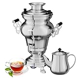 HOMELUX Elektrischer Samoware Edelstahl, 1850 Watt Teemaschine Wasserkocher...