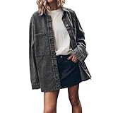 DKLOVIFU Steppjacke Eine Lockere Lässige mit und Großen für Hellblau...