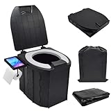 JNUYISW Campingtoilette Faltbar, Tragbare Mobile Toilette WC mit Deckel...