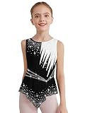Miaeowve Akrobatik Kleid Mädchen Strass Glitzer Eislaufkleid Ärmellos...