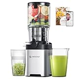 AMZCHEF Entsafter - Slow Juicer mit 135MM Breite und Größere...