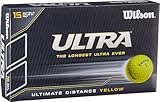 Wilson Ultra, weiche 2-piece Golfbälle für Weite Distanzen,15er Pack,...