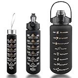 Noxtioanip 3 Stück Trinkflasche 2l, 800ml, 300ml, BPA freie Wasserflasche...