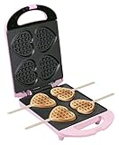 Bestron Waffeleisen für Herzwaffeln am Stiel, Waffelmaker mit...