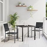 SKM 3-teiliges Garten-Essgruppen-Set Schwarz...