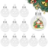 Spetsbst 8cm Transparent Weihnachtskugeln zum Befüllen 12 Stück...