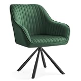 SONGMICS Esszimmerstuhl, Küchenstuhl, Sessel drehbar, Samt, Polsterstuhl...