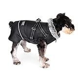 Dociote Hundemantel Hundejacke mit abnehmbarem Geschirr & Klettverschluss...