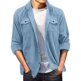 SRZYMJ Lederjacke Herren Himmelblau Motorrad Lederjacke Herren Regenmantel...