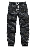 APTRO Herren Cargo Hose Camouflage Hose Elastische Taille Arbeitshose Lange...