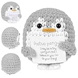 Andibro Lustiger Positiver Pinguin,6,5cm Mini Süßes Gestricktes Pinguin...