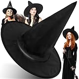 Retoo Hexenhut Damen Groß, Schwarz Halloween Hexenhut Zauberer Männer...