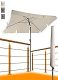 4smile Sonnenschirm Balkon SunnyShade, 200 x 125 cm, Beige - UPF 50+...