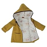 Lilakind“ Wollwalk Kinder-Mantel mit Taschen Walk Kapuzen Jacke Senfgelb...