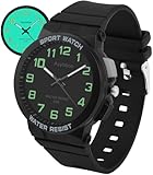 Ayybboo Kinderuhr Jungen Mädchen Analog Quarz Uhr mit Licht,Armbanduhr...