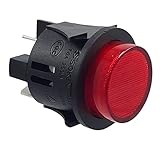 Druckschalter PS18-16 Einbau ø 25mm 250V 16A rot, beleuchtet push-EIN...