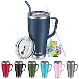 KETIEE Thermobecher mit Strohhalm 850ml- Kaffeebecher to go mit 2 Deckeln...