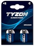 TYZON C Super Alkaline Batterien, 1,5 Volt, 2 Stück – Ideal für Geräte...