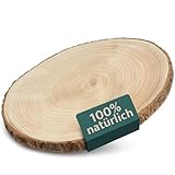 Große Baumscheibe Dekobrett Holz Holzbrett Brett Tablett Holzscheibe Ø...