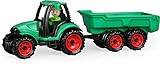 Lena Truckies Traktor mit Anhänger 38 cm, grün, Robustes Sandkasten...