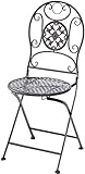 Kobolo Metallstuhl Gartenstuhl Vintage Stuhl aus Metall - klappbar - braun...
