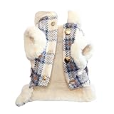 Hunde-Wintermantel für kleine Hunde, britischer Stil, Fleece-Hundejacke,...