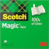 Scotch Magic Tape - 1 Rolle, 19 mm x 10 m - Unsichtbares Klebeband, zum...