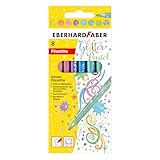 Eberhard Faber 551009 - Glitzer Filzstifte Pastell, 8 Malstifte mit dünner...