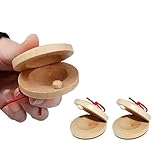 TSUWNO Kastagnetten Holz Kastagnetten 2Pcs, für Kinder Baby...